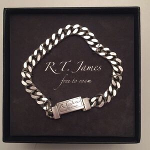 NWT R.T James Silver Men’s Bracelet free to roam